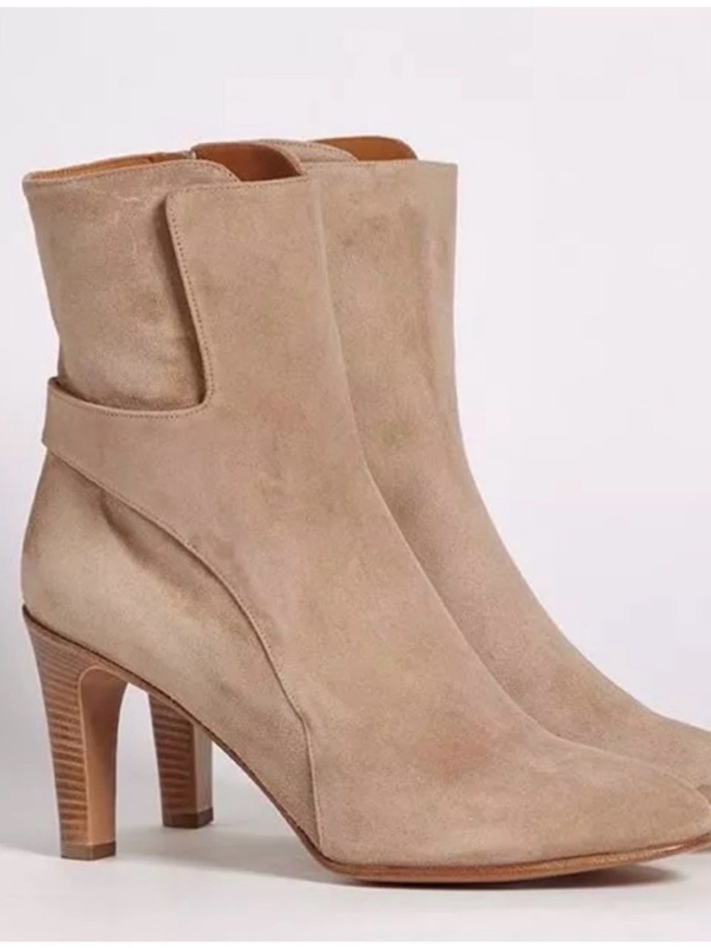 Chloe Taupe Suede Ankle Booties